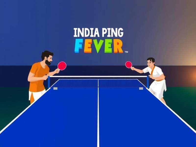 India Ping Pong Fever - Gameplay Screenshot India Ping Pong Fever gameplay showing two players in traditional Indian clothing competing